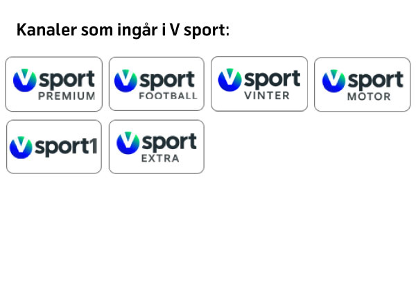 Kanaler som ingår i V Sport